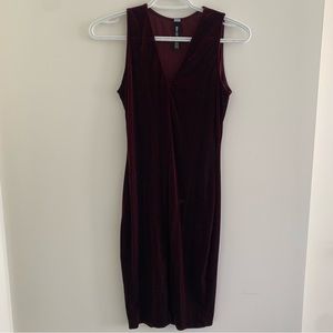 DESIGN LAB velvet tank dress, burgundy